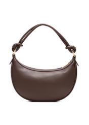 Brown small women's hobo bag TOREC-1097-89(Z25), product view from the back on a white background.