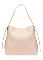 Beige women's shopper handbag TOREC-0903-1B(W26), product view from the back on a white background.