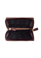 Burgundy leather women's wallet PORES-1022-4E(Z26), product view inside on white background.