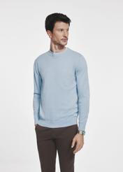 Blue men's sweater with logo SWEMT-0114-63(Z24)-03