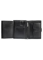 Leather black men's wallet with clasp PORMS-0647-99(W25)