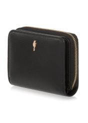 Small black leather women's wallet PORES-0833R-99(Z25) - diagonal product view on a white background.