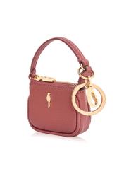 Small pink leather keychain bag PORES-0923-31(Z24)-02