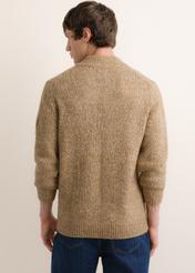 Men's camel sweater with wool SWEMT-0218-1D(Z26), back view of the product on the model. Half of the silhouette visible.
