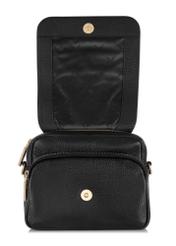 Black small leather women's handbag TORES-0958E-9I(W26), front product view on white background.