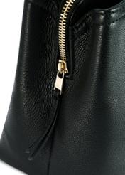 Black leather women's handbag TORES-1156-99(Z25), close-up of product detail, view on white background.