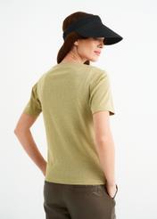 Women's V neck blouse BLUDT-0149-55(W22)-04