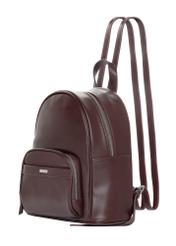 Burgundy women's backpack TOREC-1263-4D(Z26). Side view diagonally on a white background.