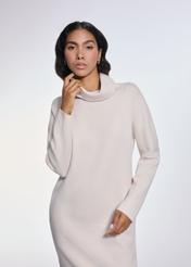 Beige turtleneck dress SUKDT-0206-80(Z24)-02