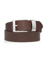 Men's brown leather belt PASMS-0163-1H(W26), front product view on white background.