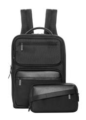 Black men's backpack with a pouch TORMN-0442-99(Z26)