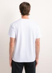 Men's white T-shirt with a print (TSHMT-0160-0A(Z26)), shown from the back on a model. Half of the figure is visible.