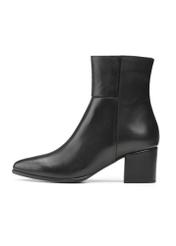 Women's leather ankle boots in black BUTYD-1186-99(Z25), product view from the side on a white background.-02