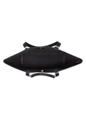 Black women's shopper bag with stitching TOREC-1247-9P(Z26), product view inside on white background.