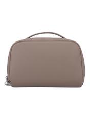 Women's cosmetic bag in cool beige color TOREC-1310-1K(Z26), product view from the back on a white background.