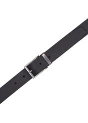 Men's black leather belt PASMS-0289-99(Z26), top view of the product on a white background.