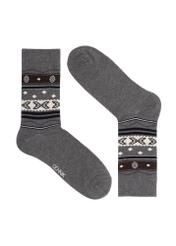 Men's grey Christmas socks SKAMT-0182-91(Z23)-01