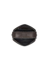 Small brown two-compartment leather women's handbag TORES-1349-1H(Z26), product view in the middle from above on a light background.