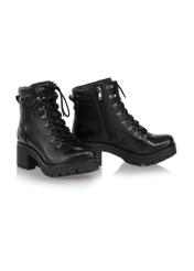 Women's black leather boots BUTYD-1020-99(Z23)-02