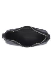 Black women's hobo bag with jewelry accent TOREC-1326-99(Z26), product view inside on light background.