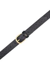 Black women's leather belt PASDS-0333-9P(Z26), top view of the product on a white background.