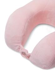 Pink travel pillow AW-014-0002-34(W25), close-up of product detail on white background.