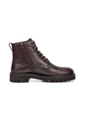 Men's brown leather ankle boots BUTYM-0507-89(Z25)