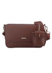 Light brown women's shoulder bag TOREC-1255-1G(Z26), front product view on white background.