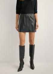 Women's black leather skirt SPCDS-0064-5426(KS)