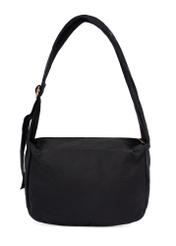 Black nylon women's handbag TOREN-0338-99(W26), back view of the product on a white background.