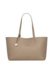 Large women's handbag in cool beige color TOREC-1258-1K(Z26), product view from the front on a white background.