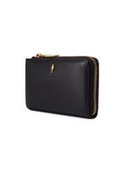 Black leather women's wallet PORES-0997-99(Z26), diagonal product view on a light background.