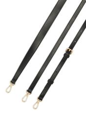 Black women's handbag made of imitation leather TOREC-1081-99(W26), view of the product straps on a white background.