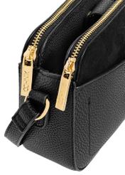 Black women's handbag with strap TOREC-0830B-99(Z25), close-up of product detail on white background.