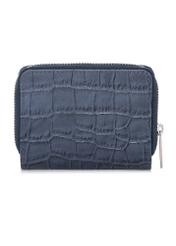 Navy blue women's croco wallet PORES-0888-7D(W26), back view of the product on a white background.