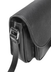 Black women's messenger bag TOREC-1072-99(Z25), close-up of the product detail on a white background.