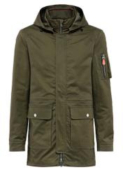 Men's olive parka jacket KURMT-0364-57(W25), front product view on white background.