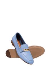 Women's leather moccasins with chain BUTYD-0914-62(W24)-02