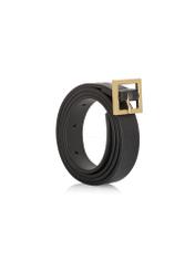 Black leather women's belt PASDS-0315-99(Z24)-02