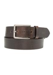 Men's brown leather belt PASMS-0275-1I(W26) - front product view, on a white background.
