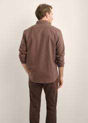 Brown men's cotton shirt KOSMT-0363-1H(Z26)