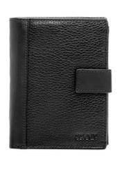 Black men's leather wallet PORMS-0682-99(W26), front product view on white background.