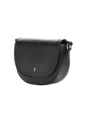 Women's black leather messenger bag TORES-1346-9I(Z26), diagonal product view on a white background.