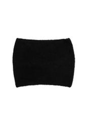 Black women's headband with tie CZADT-0070A-99(Z25), product view from the back on a white background.
