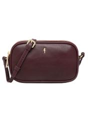 Small women's leather handbag in burgundy color TORES-1152-4D(Z26), product view from the front on a white background.
