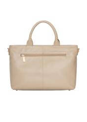 Beige large leather women's handbag TORES-1158-1B(Z26). Back view on a white background.