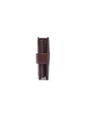 Dark brown leather men's wallet PORMS-0733-1I(Z26), side product view on white background.