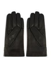 Men's leather adjustable gloves REKMS-0022A-99(Z26), product view from the front and back on a white background.