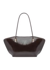 Brown women's shoulder bag TOREC-1237-1I(W26), product view from the back on a white background.