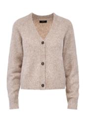 Beige short women's cardigan KARDT-0042-81(Z24)-04